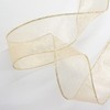 ALTIER Light Gold Metallic Ribbon, Wired Edge Ribbon for Christmas