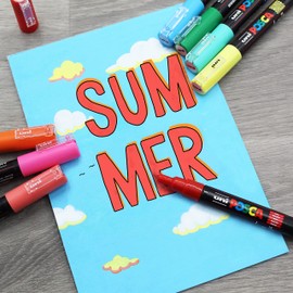 Posca - PC-1M Art Paint Markers - Set of 8 - in Plastic Wallet (Summer Tones)