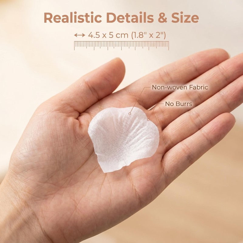 Ertzinla 3000Pcs White Artificial Rose Petals, Non-Woven Realistic Fake Petals