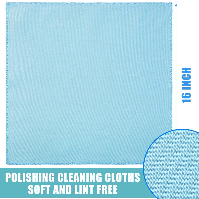Tatuo 18 Pcs Microfiber Glass Cleaning Cloths (16 x 16)