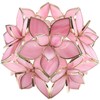 Bieye S10833 Tiffany Style Stained Glass Flower Petal Lampshade (Pink,