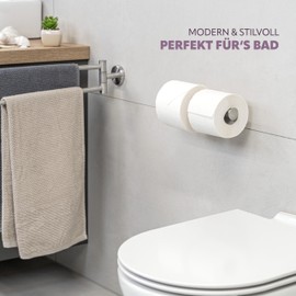bremermann Piazza Bathroom Series Double Toilet Roll Holder, Matt Stainless Steel