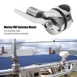 MUNEFE Marine VHF Antenna Mount, Stainless Steel Antenna Mount, Adjustable Ratchet Base Mount for Yachts, Sailboats, Fishing Boats, Etc