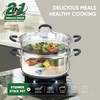 SUNHOUSE - 3.1 Quart Steamer Pots with Lid 2-Tier Multipurpose