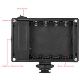 Mini Portable On-Camera LED Video Fill-in Light Panel 5400K/ 3200K CRI85+ with White & Orange Filters for DSLR Camera Camcorder