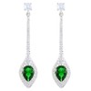 RIZILIA Dangle Drop Pierced Earrings with Pear Cut CZ [Simulated