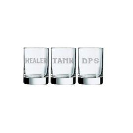 Gaming Shot Glasses - Tank, Healer, DPS set of 3