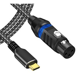 Oyiqar XLR to USB C Microphone Cable, 6.6FT USB Type-C to XLR Female Microphone Cable for Audio Recording Dynamic Microphone Compatible with iPhone15/15 Plus/15 Pro/15 Pro Max, MacBook, Smartphone