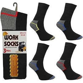 A & K Men's Long Lasting Work with Coloured Heel Socks, Multi-Colour, One Size, Multicoloured (multicoloured)