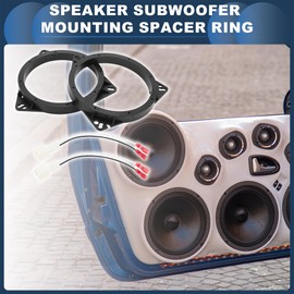 INFINAUTO Speaker Spacer Ring Tweeter Speaker Spacer Adapter Front Rear for 6.5" for Renault Trafic 2015-onwards ABS Black Waterproof