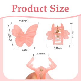 ACO-UINT 100Pcs Mini Butterfly Hair Clips Small Claw Clips Colorful Y2K 90s Hair Accessories for Women Girls Cute Tiny Hair Clips (6 Mixed Colors)