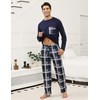 TeJoyce Mens Pyjamas Set Cotton Long Sleeve and Checked Pants