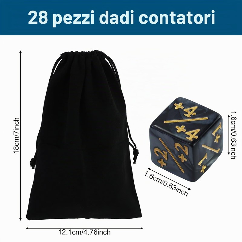 28 Pezzi contatori cubi The Gathering Accessories, contatori Dadi d6,