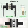 ANNFUZ 6Packs Passage Door Handle Without Key,Square Interior Door Lever