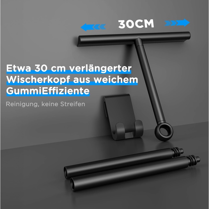 ecooe 30-61-89 cm Adjustable Shower Squeegee, Squeegee Shower Black, Squeegee