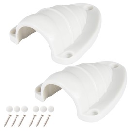 Xztrdi Large Nylon 3" Marine Wire Cable Vent Cover, Clamshell Vent for Boat, Smooth Edge Thickness 1/8", Wire Vent Cover, Clamshell Vent, Free Installation Screws (Large Size, White)