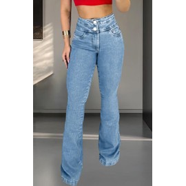 YouSexy Women's Flare Jeans Destroyed Bell Bottom Denim Pants 70s Outfits
