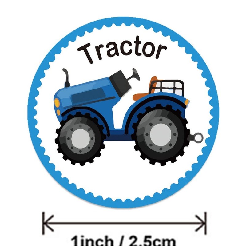 Construction Vehicle Reward Stickers, Trucks Excavators Tractors Sticker Label, for