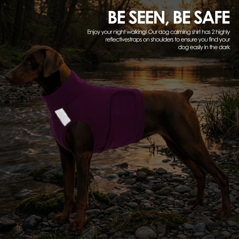 KOESON Reflective Dog Anxiety Vest, Adjustable & Breathable Thunder Jacket