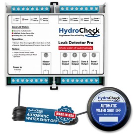 HydroCheck Automatic Water Shut Off System - Smart Leak Detection Device - Commercial Moisture Sensor Alarm - High Amp Load for Buildings & Office Space (Wiring Sold Separately)