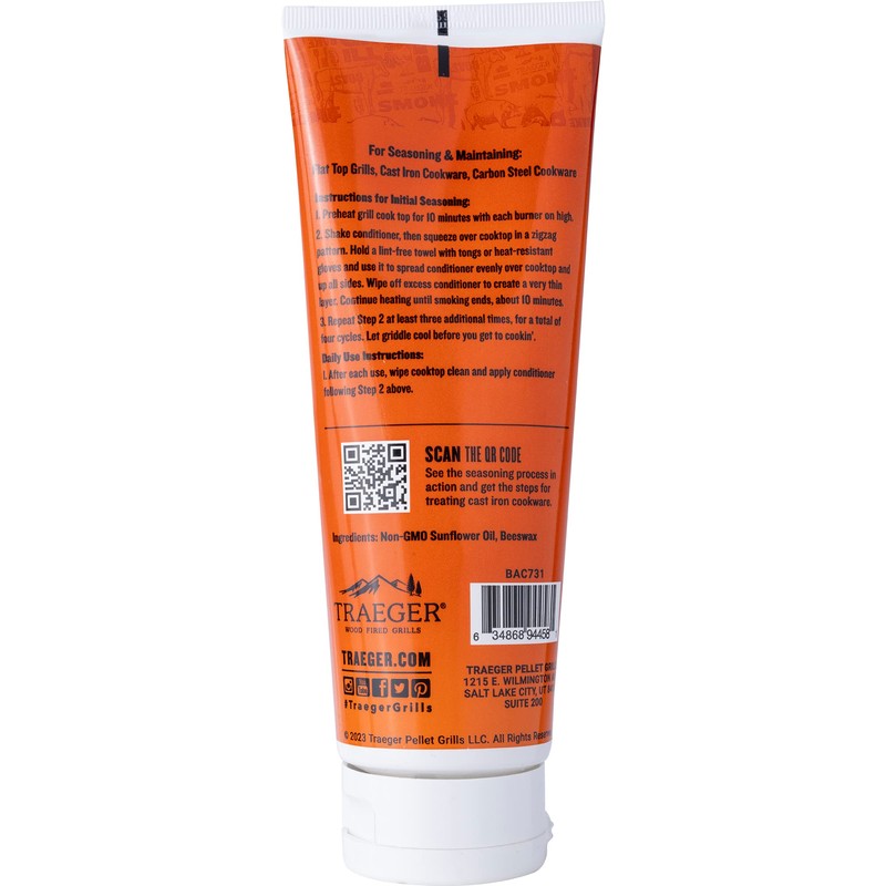 Traeger Grills BAC731 Flat Top Griddle Seasoning & Cast Iron