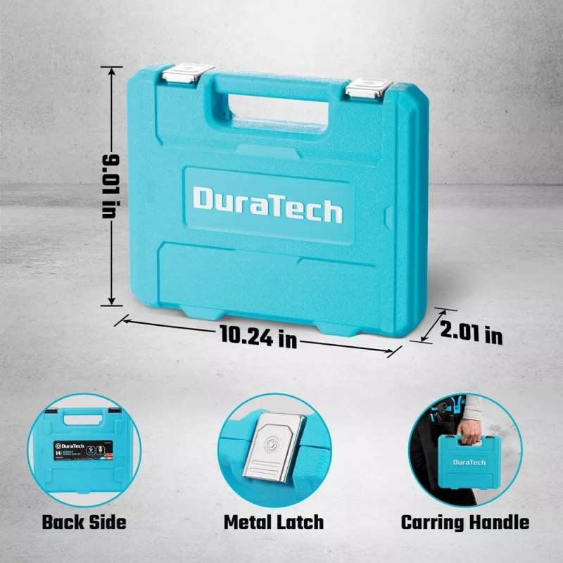 DURATECH 3/8" Drive Impact Swivel Socket Set, Shallow Universal Wobble