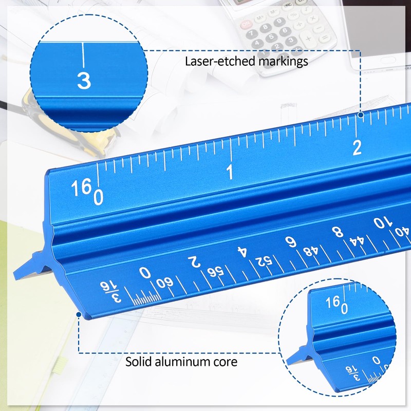 Fumete 12 Pack 6 Inch Architectural Engineering Scale Rulers Small