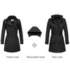 FARVALUE Women's Waterproof Trench Coat Double Breasted Windbreaker Classic Belted