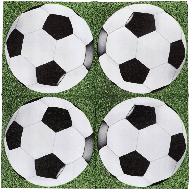 Folat 26859 Napkins Football Pack of 20, Multi-Colour