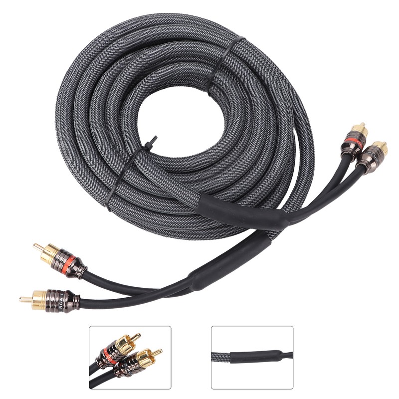 Car Audio Signal Cable Adapter 4.5m/180in Black PVC Plastic Layer