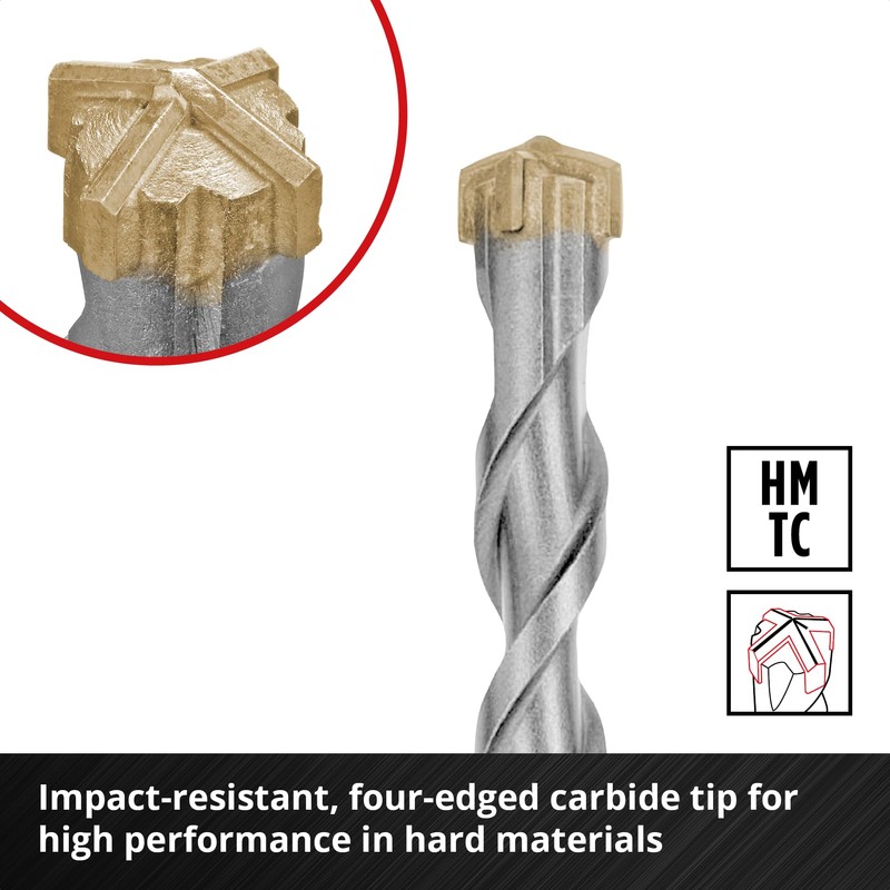 Original Einhell 7-Piece SDS Plus Hammer Drill Bit Set, 160