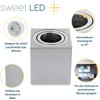 Sweet Led Surface-Mounted Spotlight GU10 Square - Brushed Aluminium -