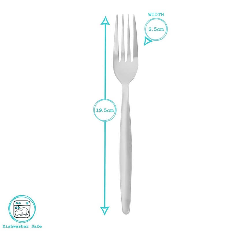 Argon Tableware Economy Stainless Steel Dinner Forks - 19.5cm -