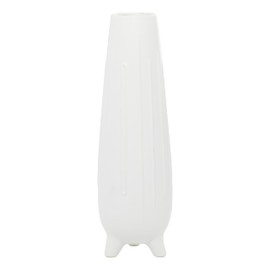 CosmoLiving by Cosmopolitan Ceramic Vase with Feet, 6" x 6" x 20", White
