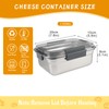 Yomjarl Cheese Container for Refrigerator,Cheese Stainless Steel Container with Lids,Deli