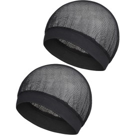 Red negra para el cabello con banda elástica ancha, malla fina, cómodas redes para dormir, borde ancho sin atar, agujeros pequeños para evitar la pérdida de cabello, envoltura de cabello Tubi para