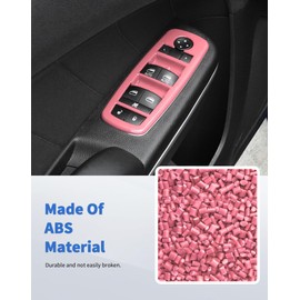 DSWSQ Pink Window Lift Switch Panel Cover Trim for Dodge Charger 2011+/Durango 2011-2024/Ram 2010-2017/Journey 2009-2020
