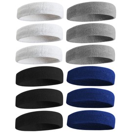 Mens Sweat Bands Sport Headbands for Men & Women, Moisture Wicking Hairband Athletic Towel Headbands Cotton Headband Sweatband for Running, Cycling, Yoga, Spa