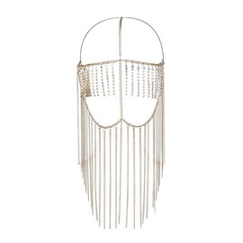 Boho Head Chain Gold Sequin Head Chain for Women Egyptian Head Jewelry Festival Costume Hair Accessories (Gold - B)