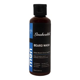 Shampoo para Barba Linahealth Beard Wash 90 ml, Limpiador Hidratante y Suavizante con Efecto Exfoliante para Barba y Piel, sin Parabenos ni Sulfatos, Promueve un Crecimiento Saludable y Cuidado Diario