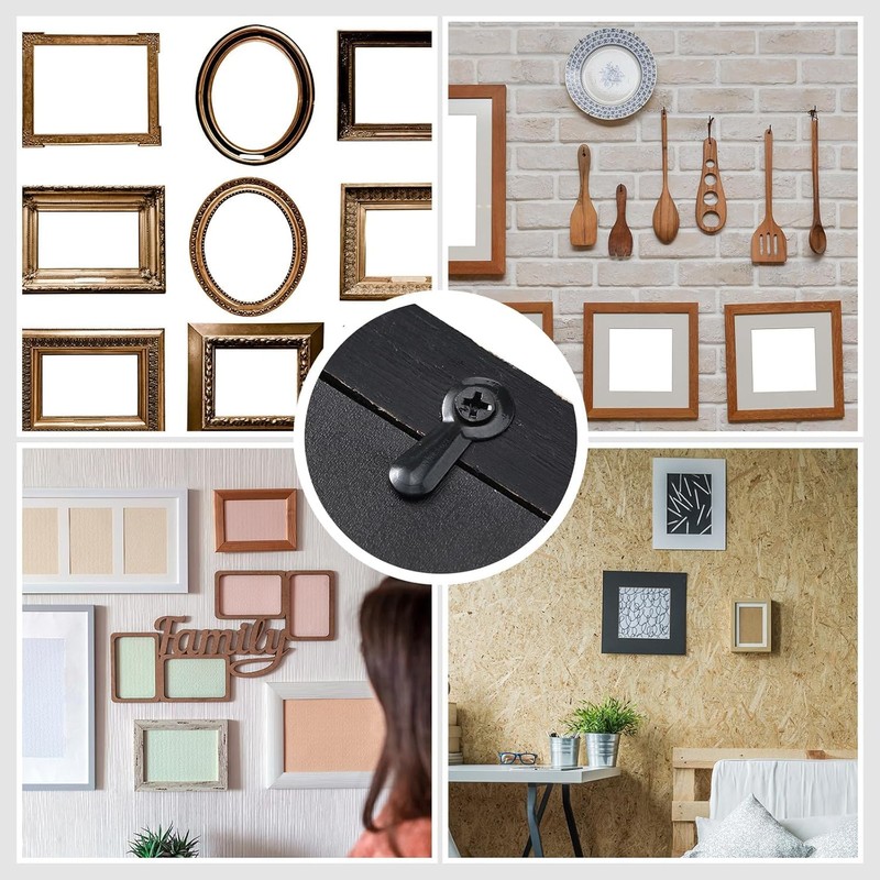 Picture Frame Hardware Kit, 100 Turn Button Fasteners, 100 Screws,