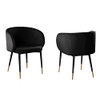 Best Master Furniture Hemingway Velvet Upholstered Side Chair in Black