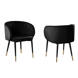 Best Master Furniture Hemingway Velvet Upholstered Side Chair in Black