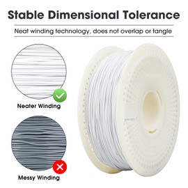 eSUN PLA+ Refilament 1.75mm and Upgarded eSpool+ Set, Reusable and Removable Filament Spool Replacement with 3D Printer Refill PLA Plus, 1KG Spoolless 3D Printing Filament, Cold White