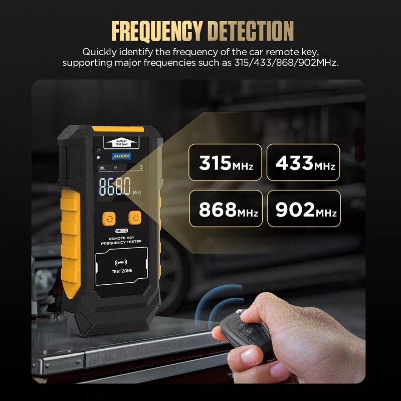 AUTOOL Remote Key Frequency Tester 315/433/868/902MHZ Digital Infrared Signal Detector