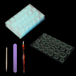 20 Sheets Double Side Nail Sticky Tabs, Nail Sticker for Press on Nail Ahensive Tabs, Thin 0.35mm,Waterproof Breathable False Nail Tips Jelly Adhesive Tabs Nail Glue (Blue 20 Pack)