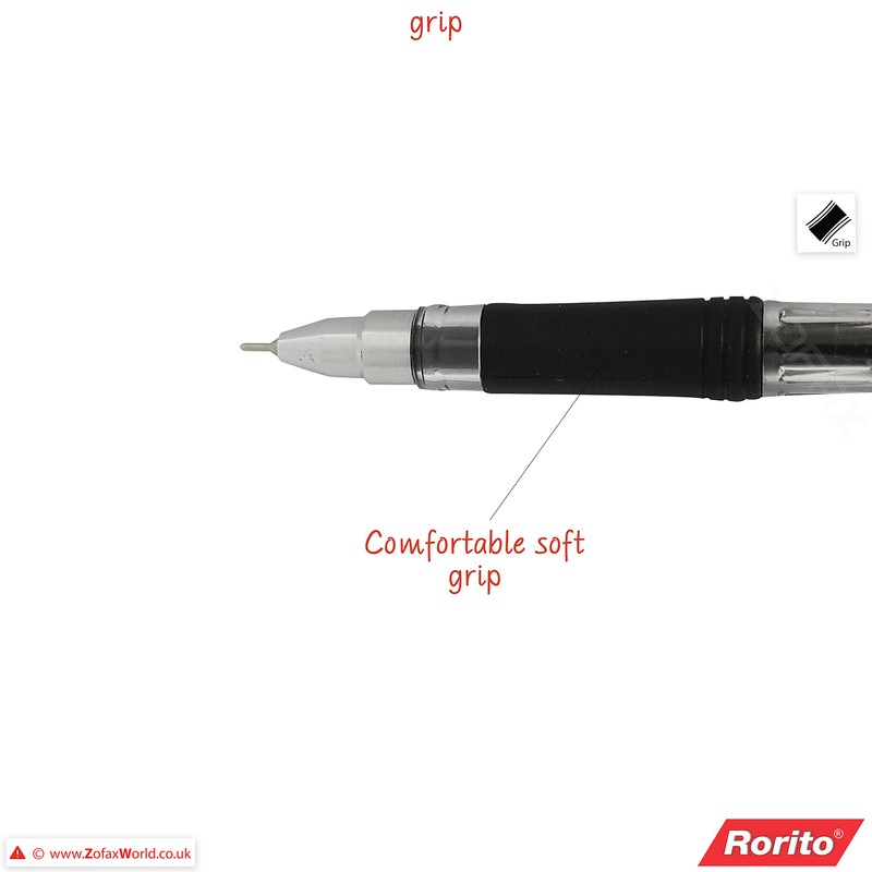 rorito 5 x 0.5mm Needle Tip Flymax Gel BLACK Pen