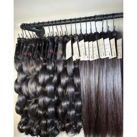 Online Bulk Order Raw Cuticle Aligned Burmese Curly Vietnamese Raw Hair Bone Straight Human Hair Bundlesstyle: Body Wave, color: Black, Stretched Length: 20 Inches