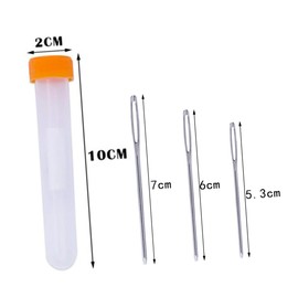 KONTONTY 9PCS Large Eye Stitching Needles with Storage Bottle Durable Sewing Needles for Cross Stitch and Decorative Stitching