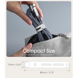 20Pcs Nearockle Reusable Cable Ties, Adjustable Silicone Cord Organizer Small Zip Ties for Charging Cords Earphone Computer Wire, Office Desk Cable Management Travel Accessories(White)